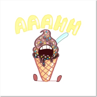 screaming icecream Posters and Art